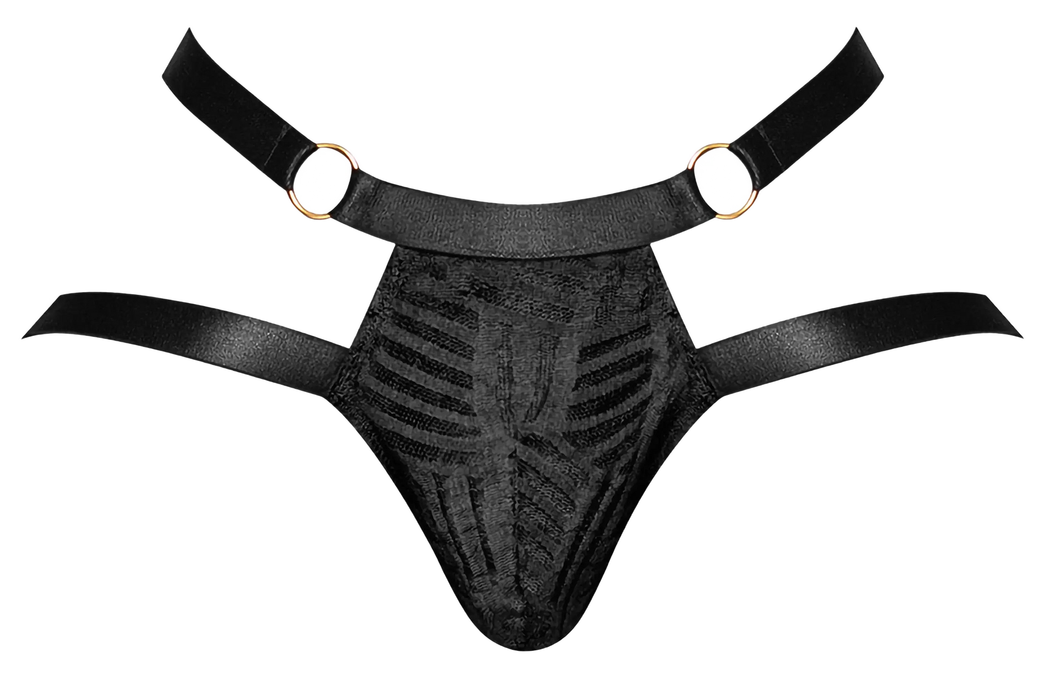 RUDE AWAKENING RING JOCK BLACK L/XL Male Power Lingerie