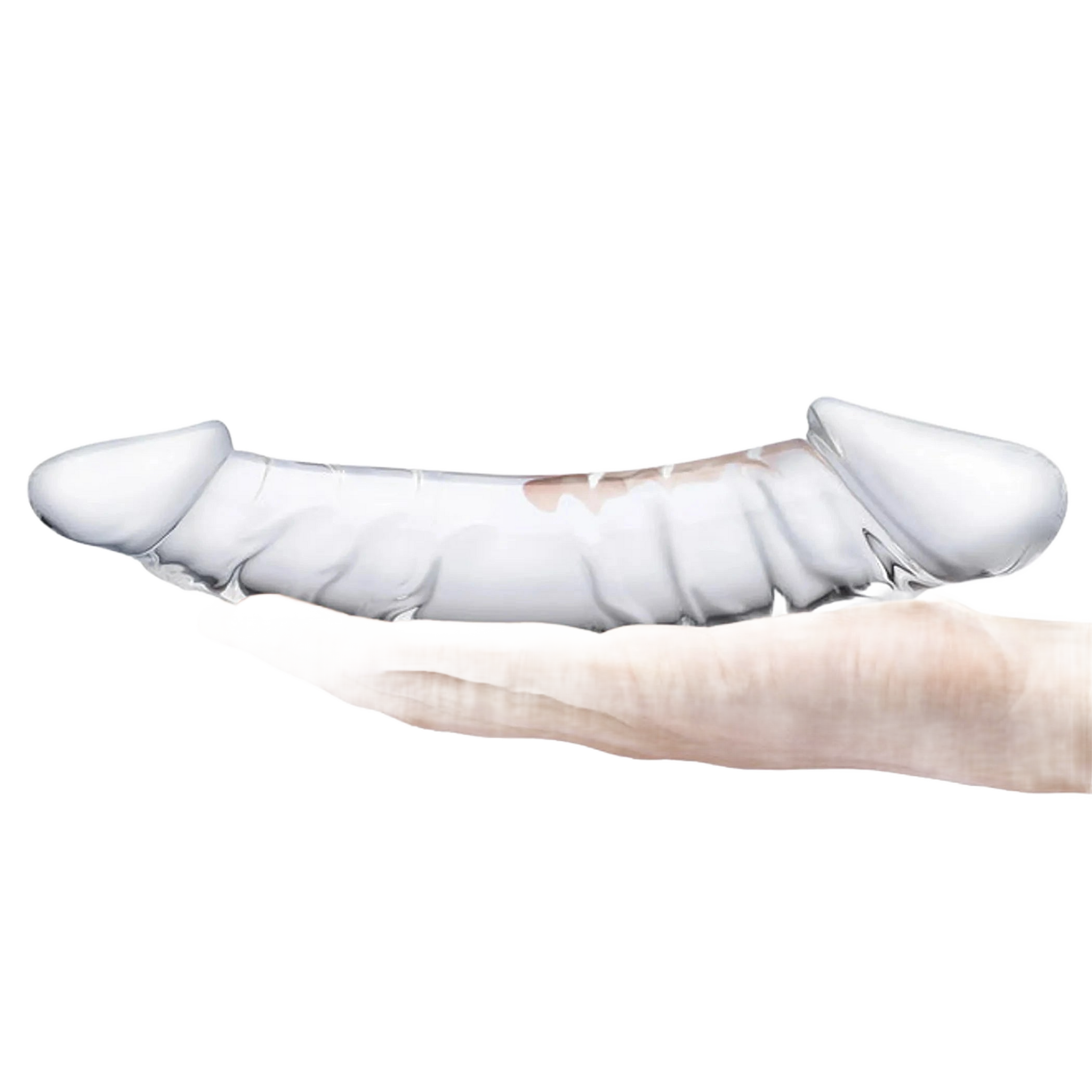 GLAS 10.5 GIRTHY REALISTIC GLASS DOUBLE DONG " Electric / Hustler Lingerie