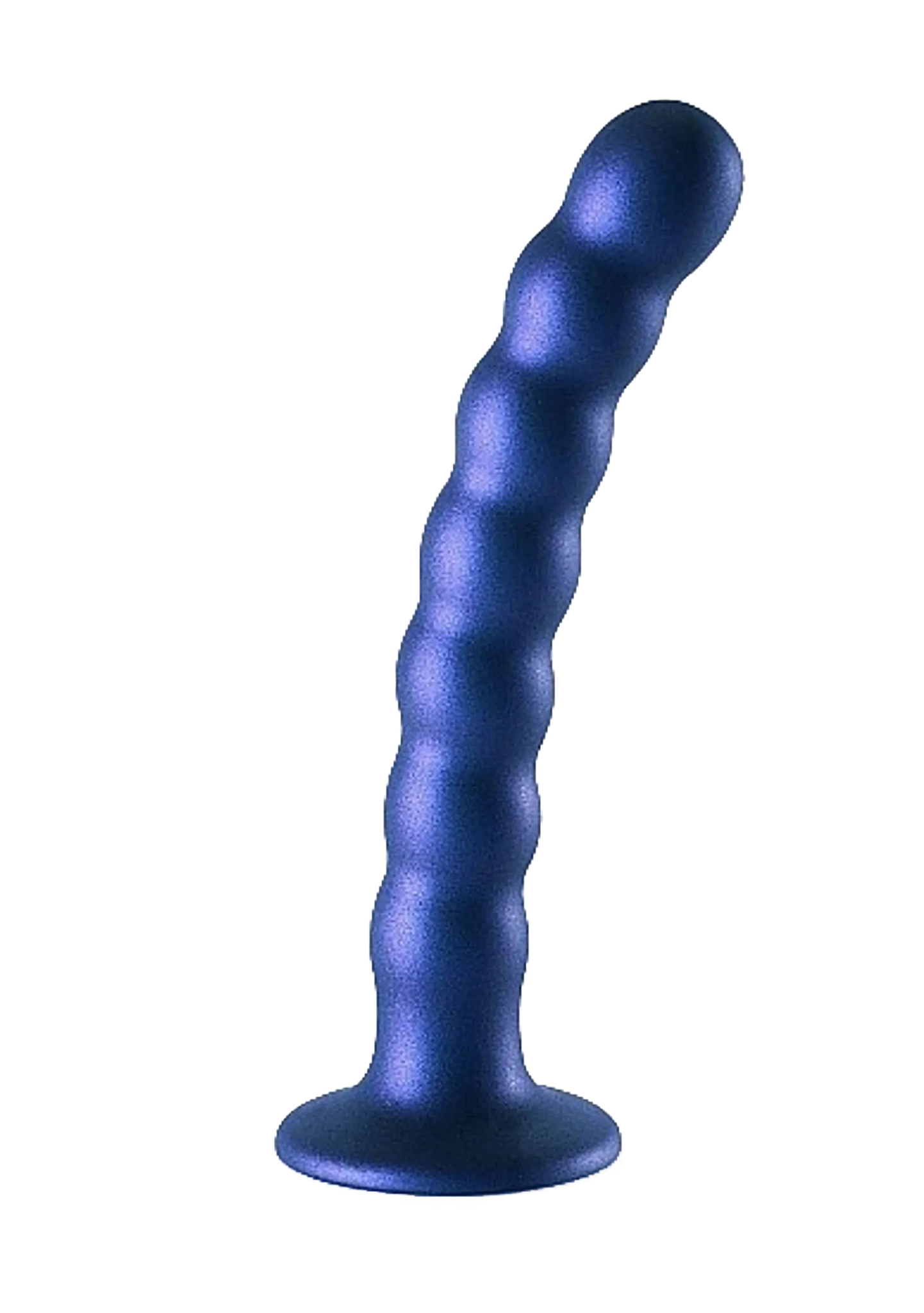 OUCH! BEADED SILICONE G-SPOT DILDO 6.5 IN METALLIC BLUE SHOTS AMERICA