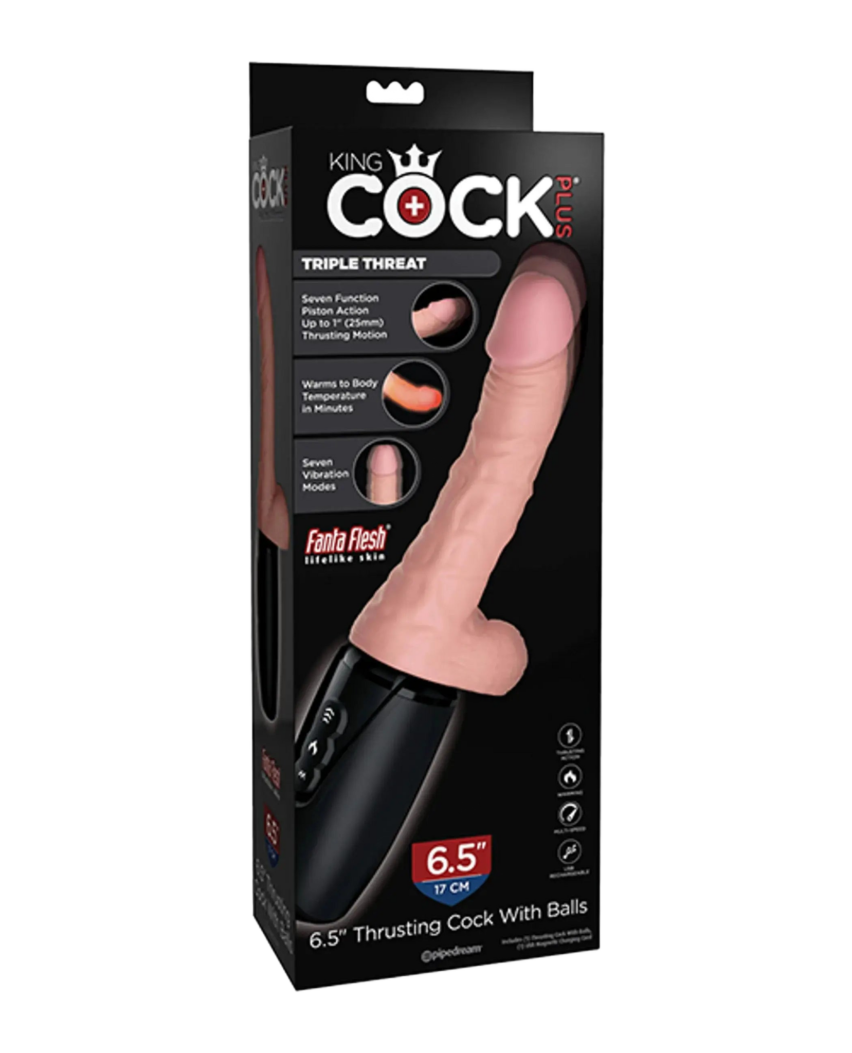 KING COCK PLUS 6.5 IN THRUSTING COCK W/ BALLS Pipedream Products