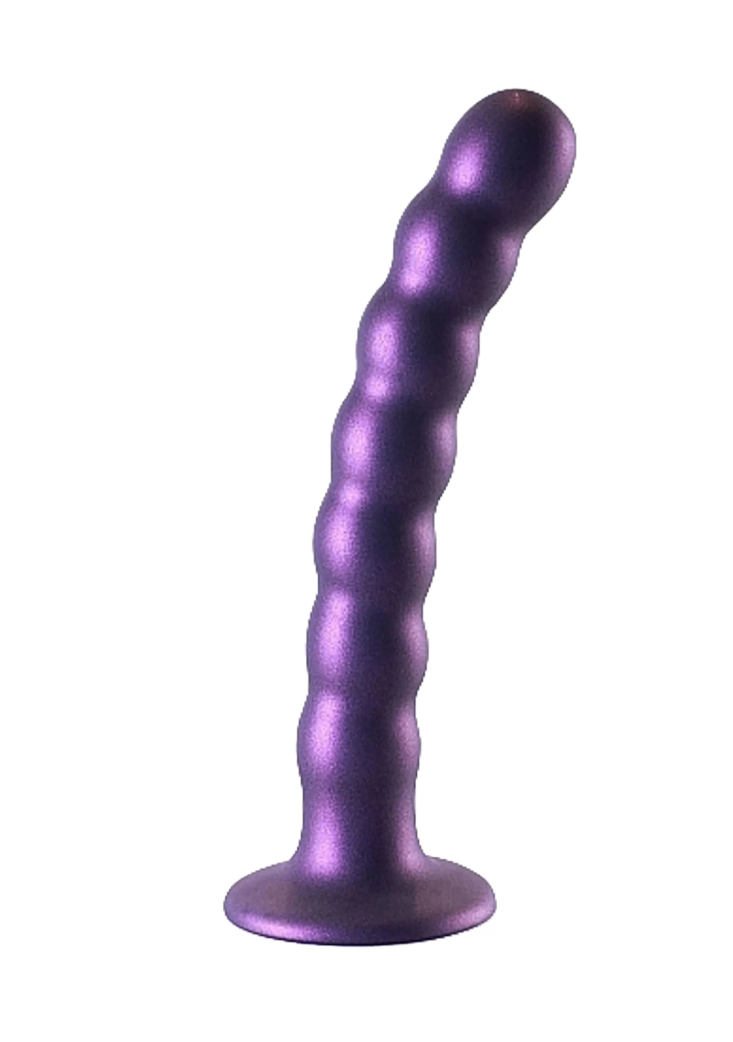 OUCH! BEADED SILICONE G-SPOT DILDO 6.5 IN METALLIC PURPLE SHOTS AMERICA