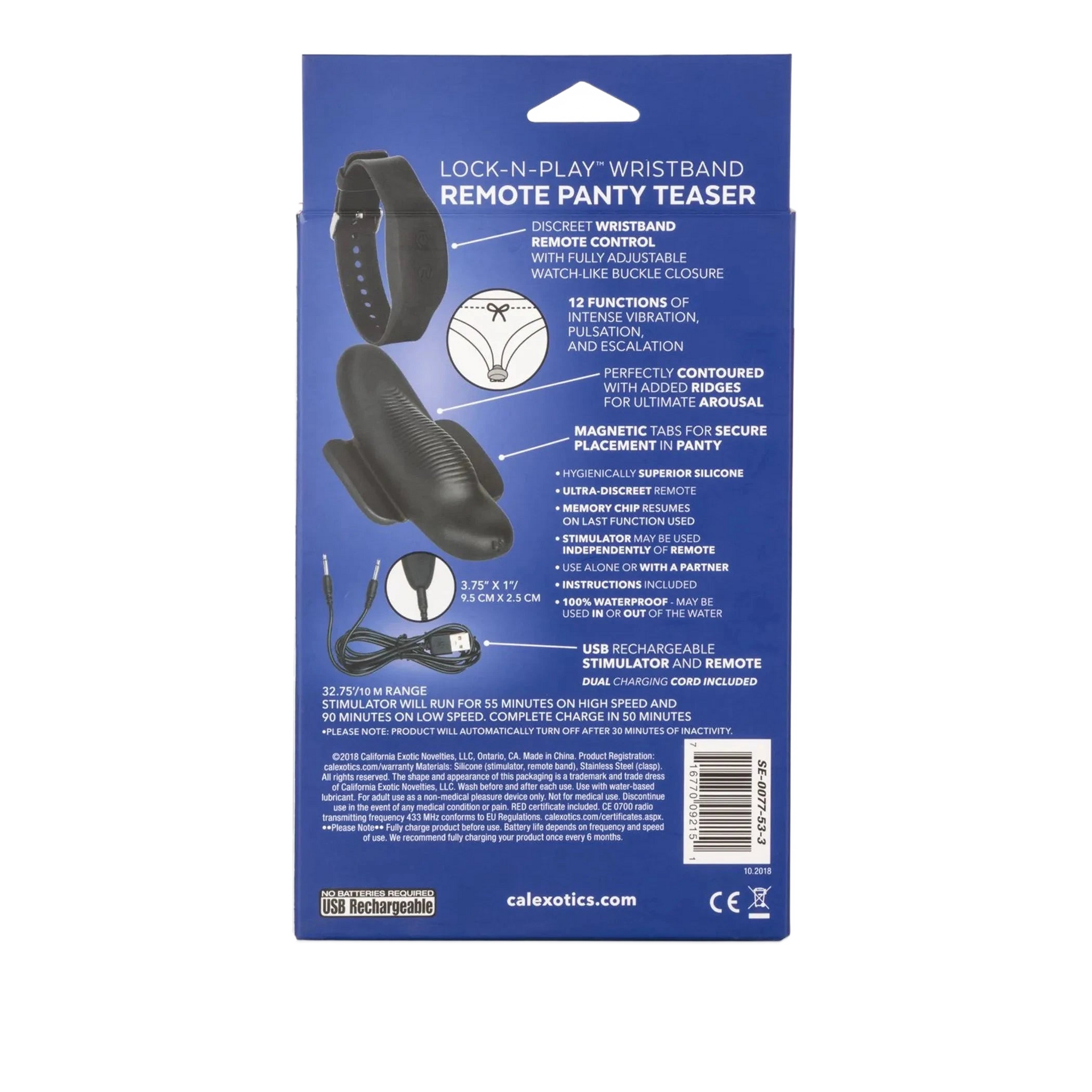 LOCK N PLAY WRISTBAND REMOTE PANTY TEASER California Exotic Novelties