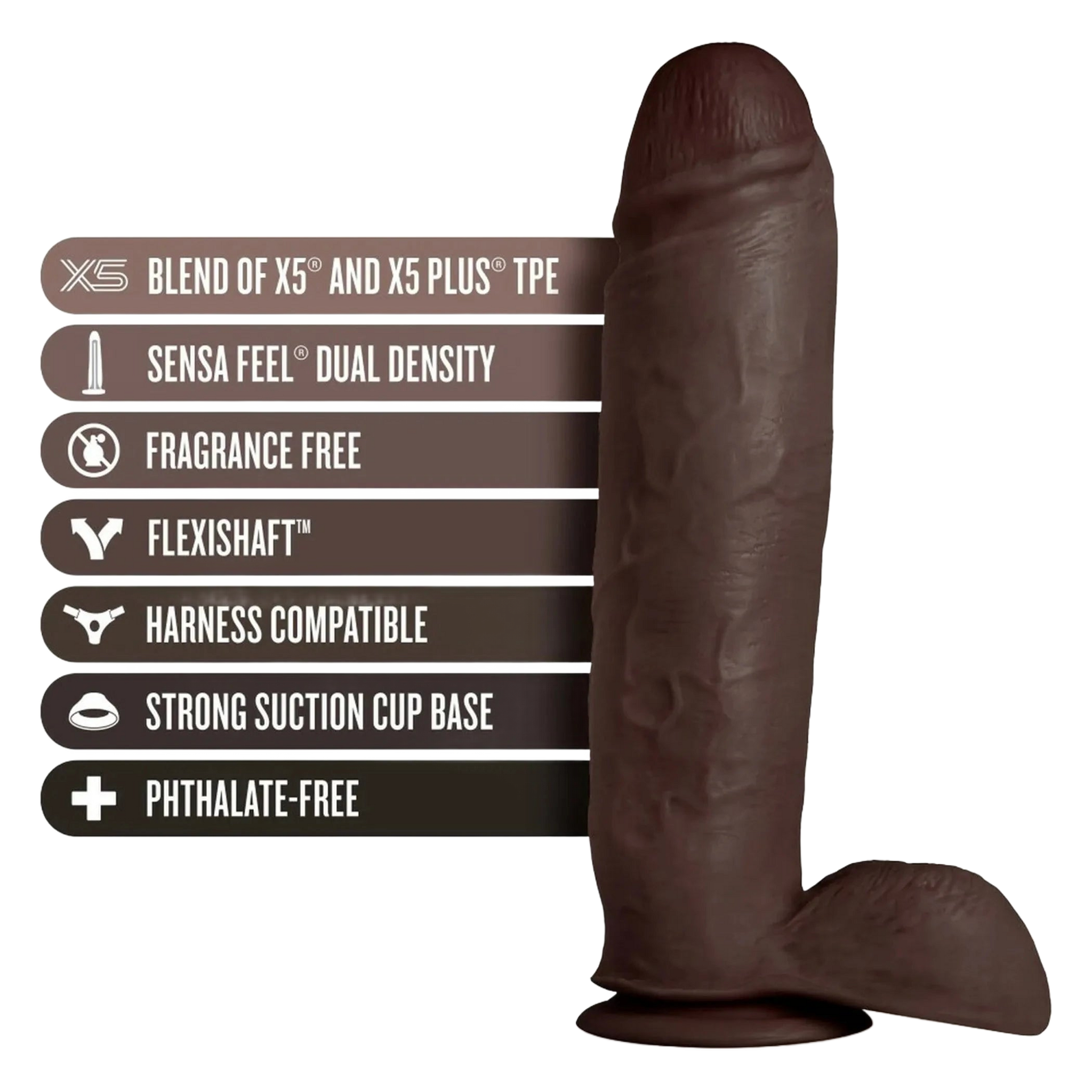 AU NATUREL HUGE 10IN DILDO CHOCOLATE Blush Novelties