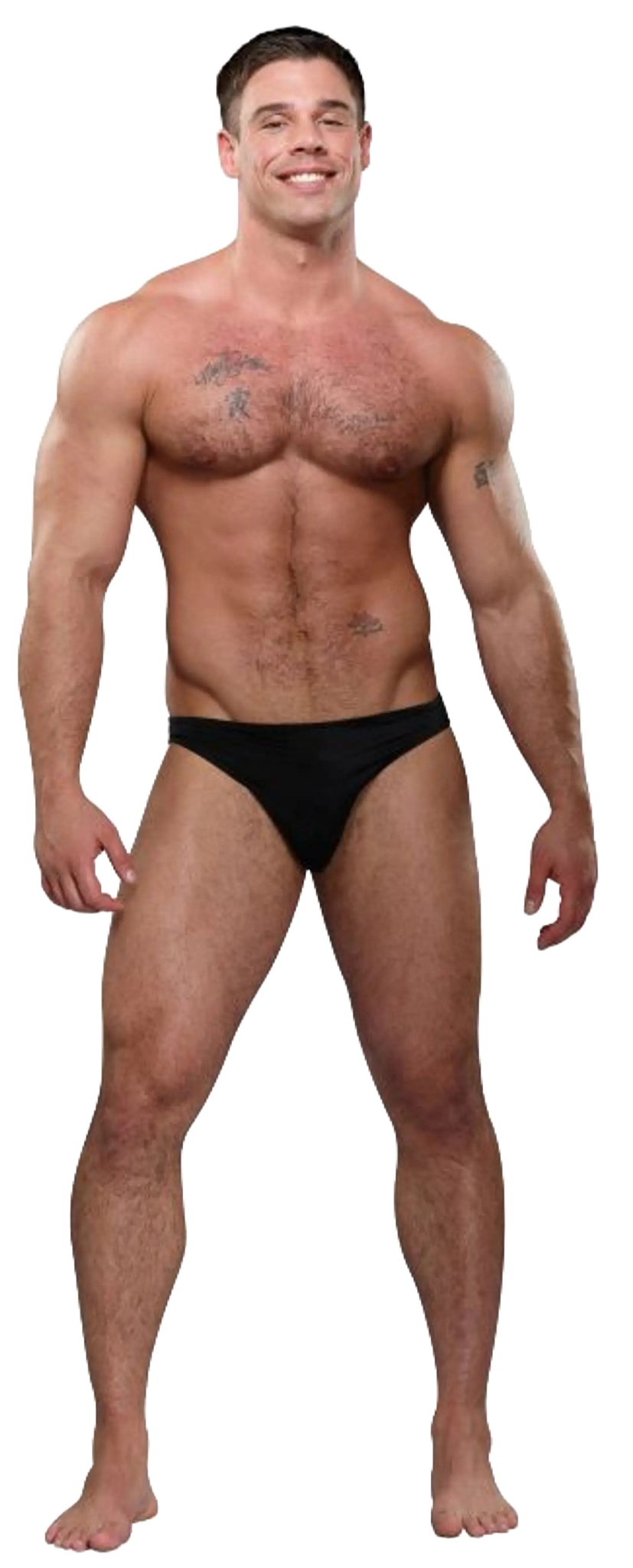 KISS MY HEART BIKINI BLACK O/S Male Power Lingerie