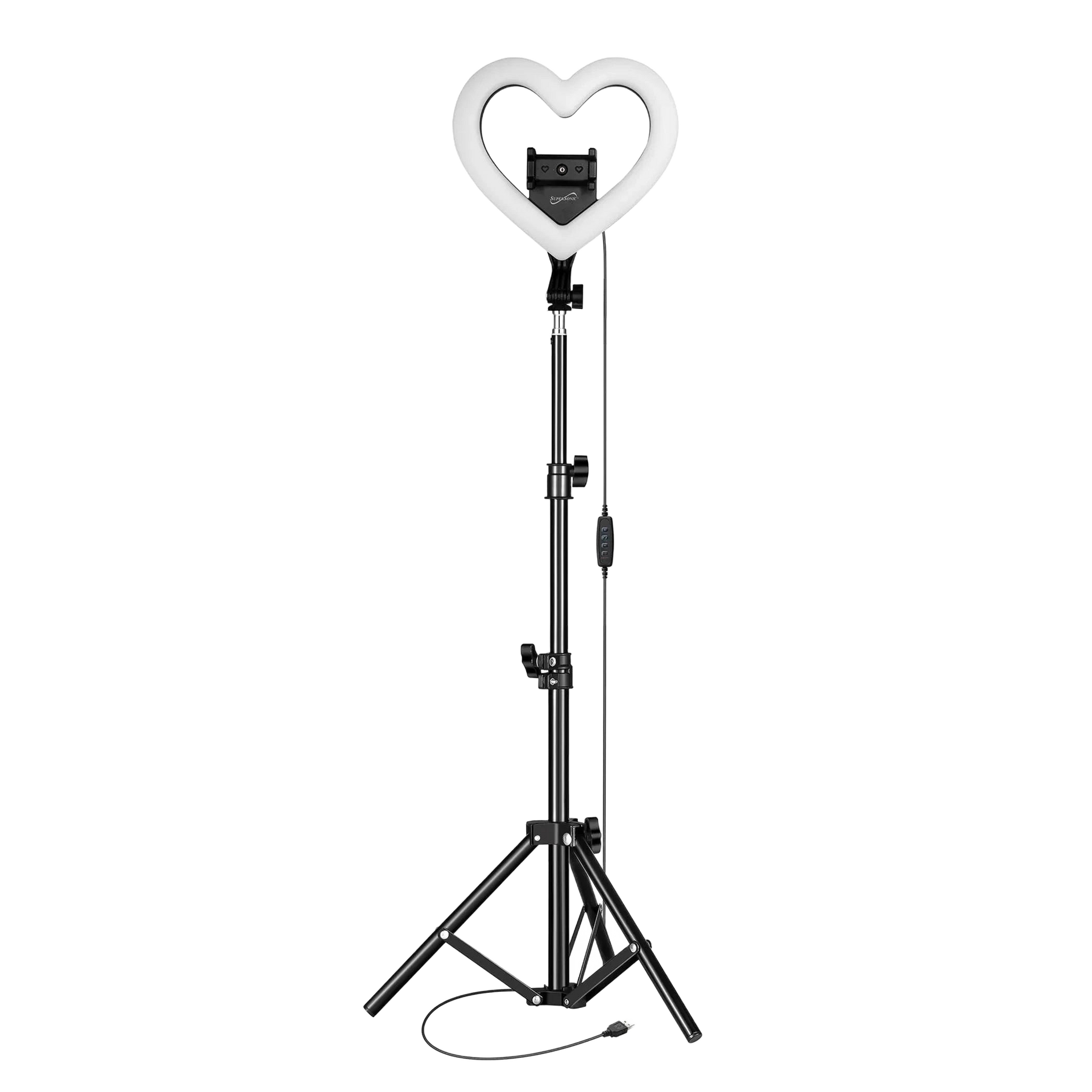 PRO Live Stream 10" Heart Shaped Selfie Ring Light (SC-2310SRH) Supersonic