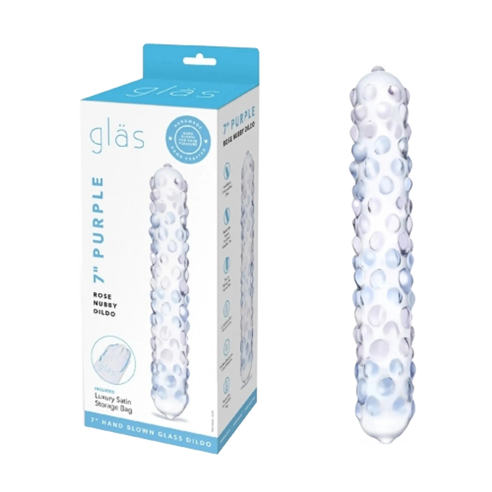 GLAS PURPLE ROSE NUBBY DILDO Electric / Hustler Lingerie