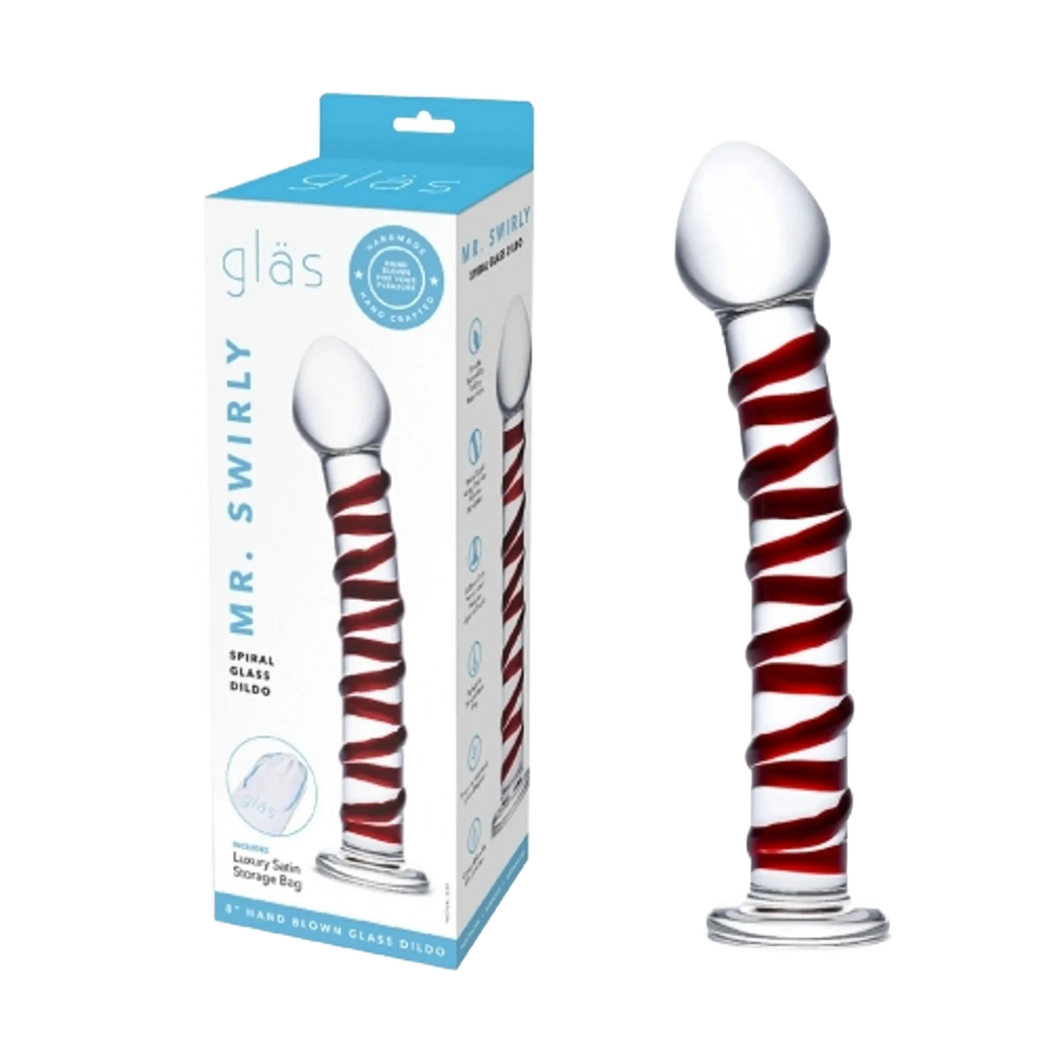 GLAS MR SWIRLY SPIRAL GLASS DILDO Electric / Hustler Lingerie