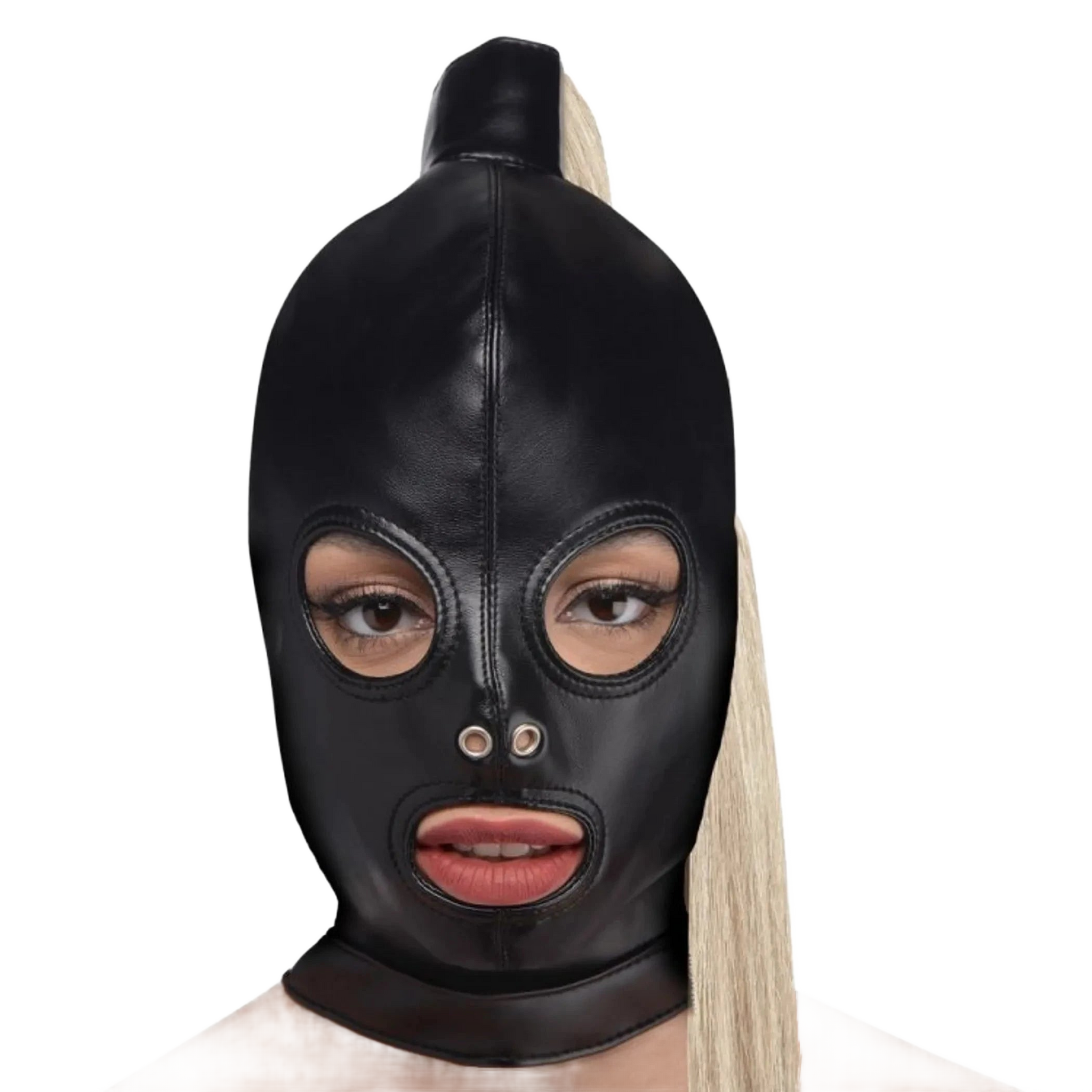 STRICT BLONDE PONYTAIL BONDAGE HOOD XR Brands