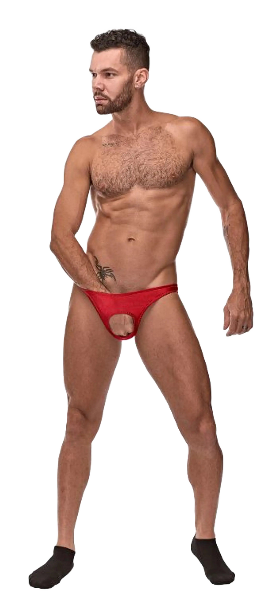 POUCHLESS BRIEF RED O/S Male Power Lingerie
