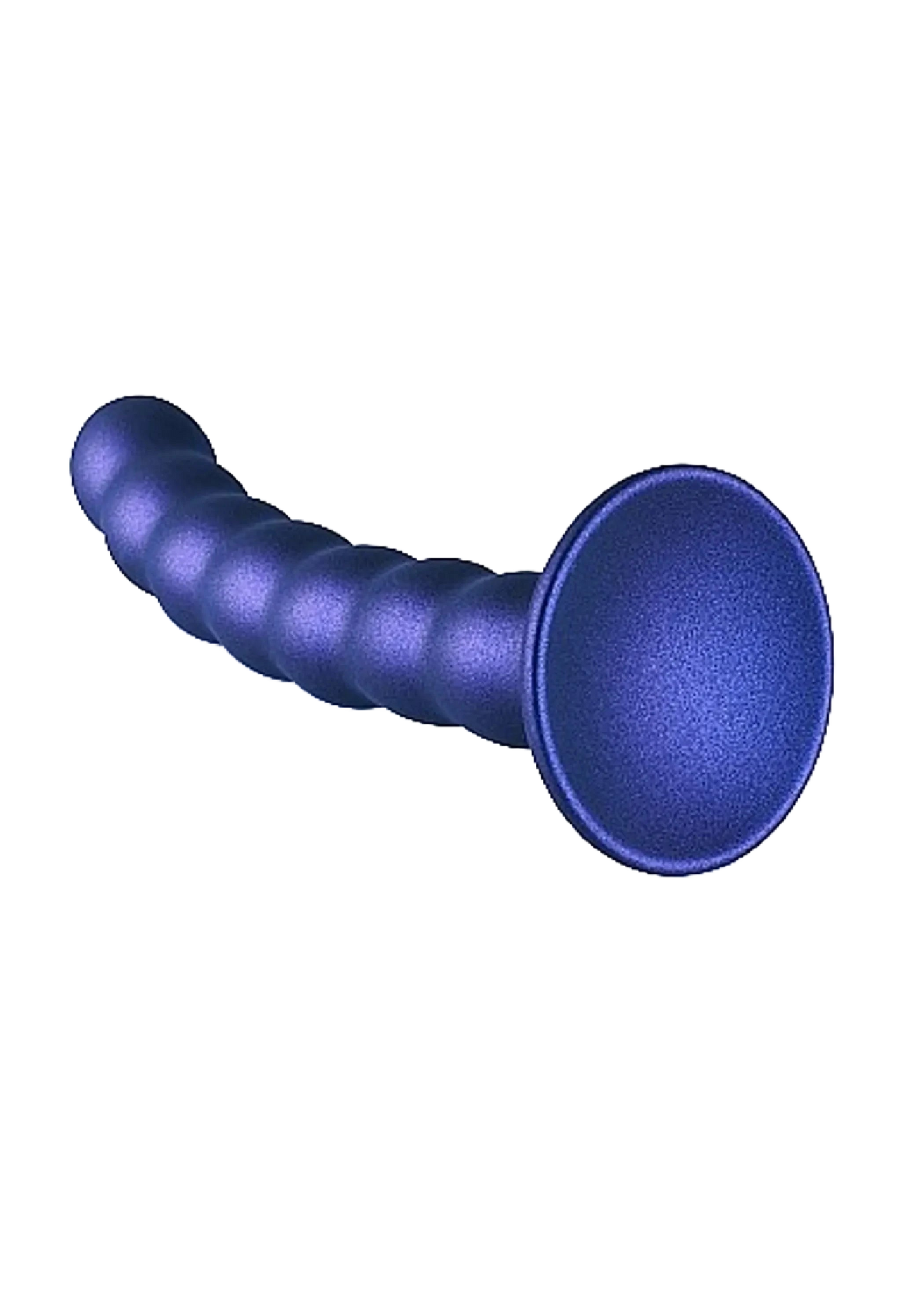 OUCH! BEADED SILICONE G-SPOT DILDO 6.5 IN METALLIC BLUE SHOTS AMERICA