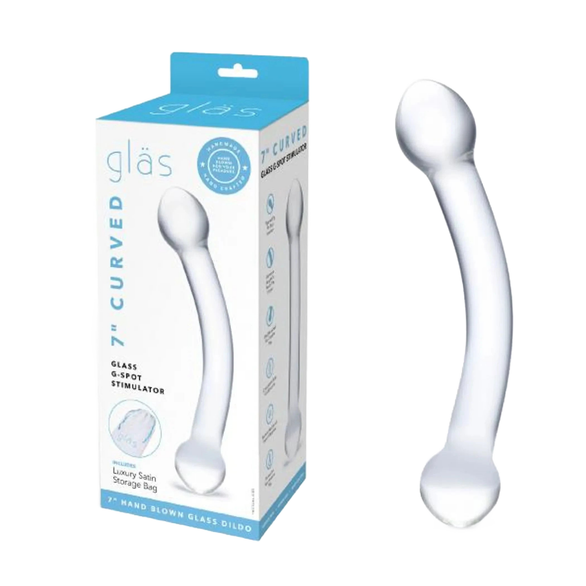 GLAS CURVED GLASS G SPOT STIMULATOR 7 " Electric / Hustler Lingerie