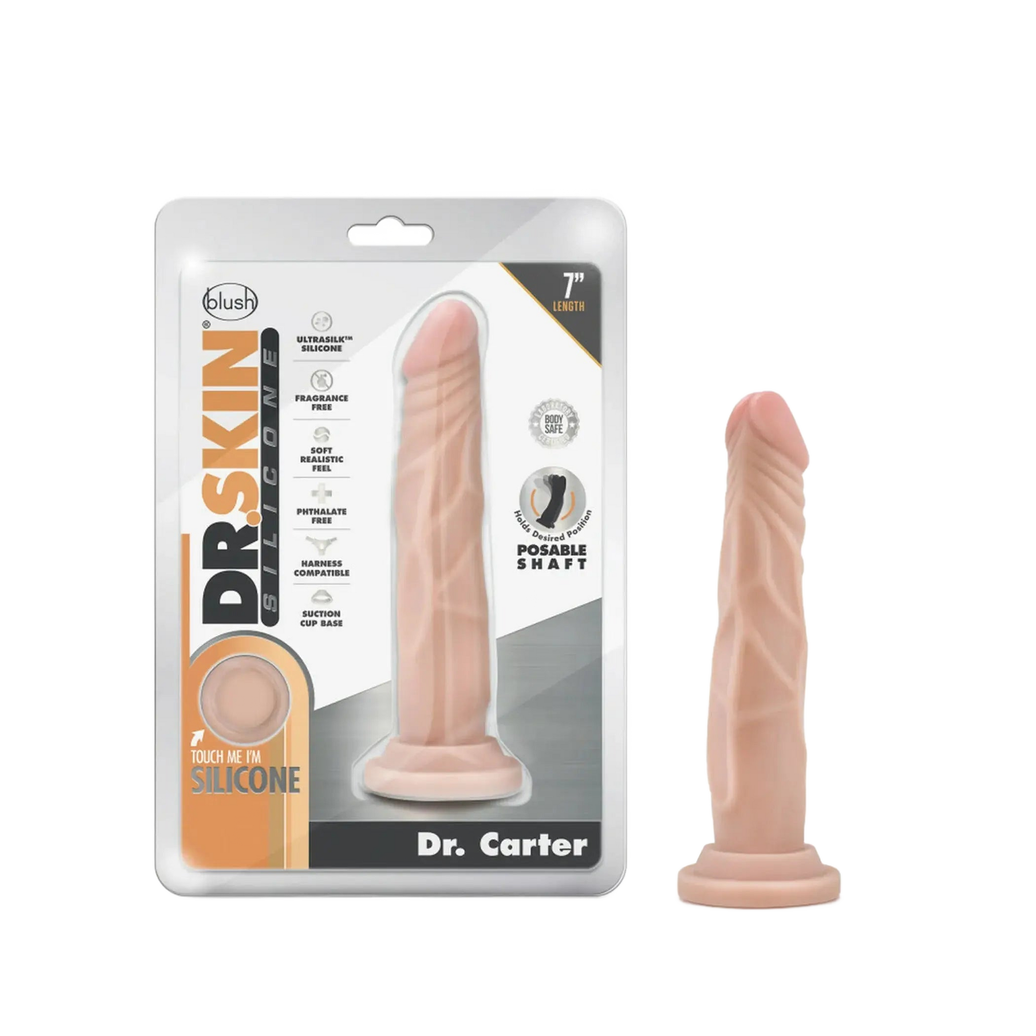 DR SKIN SILICONE DR CARTER 7 IN VANILLA Blush Novelties