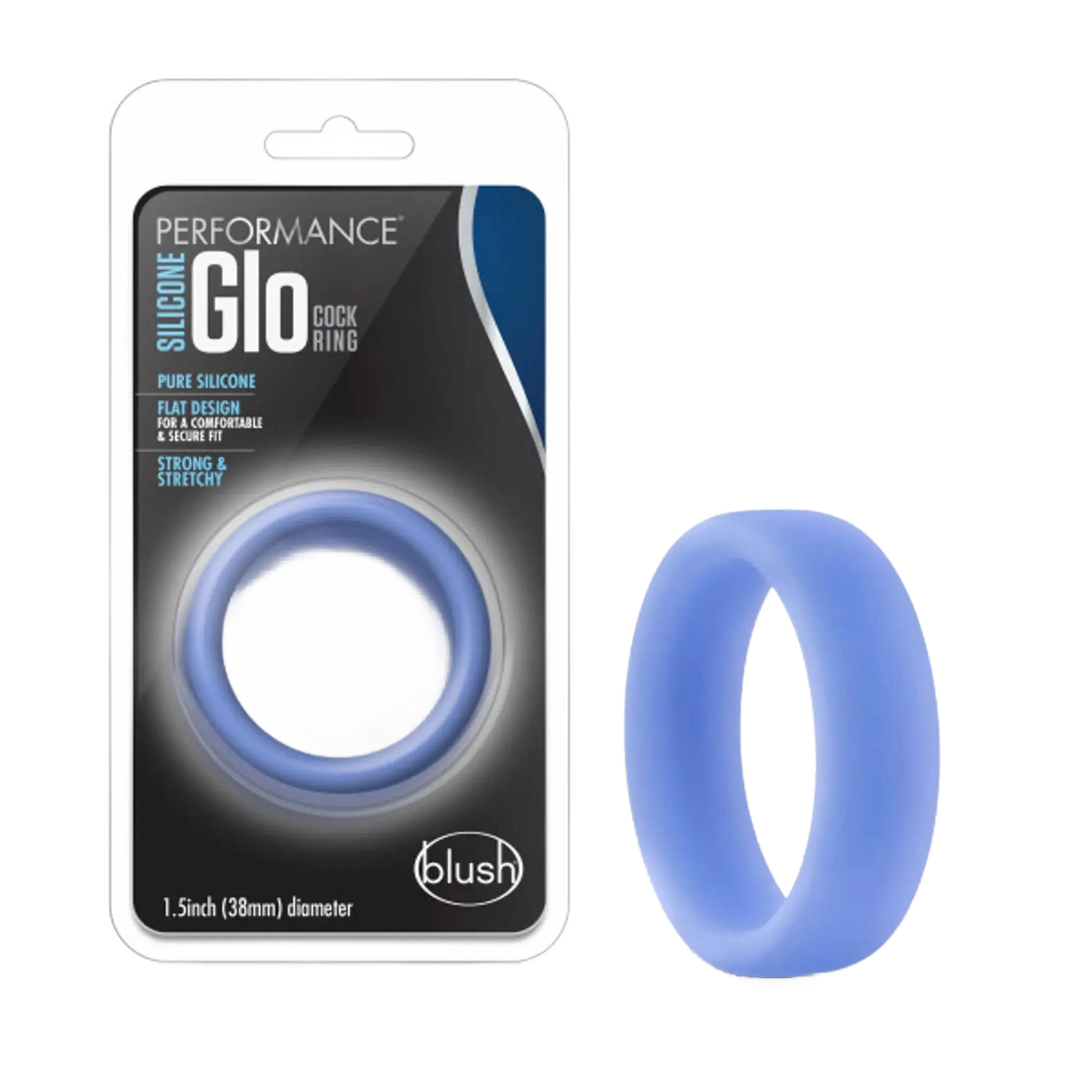 PERFORMANCE SILICONE GLO COCK RING BLUE GLOW Blush Novelties
