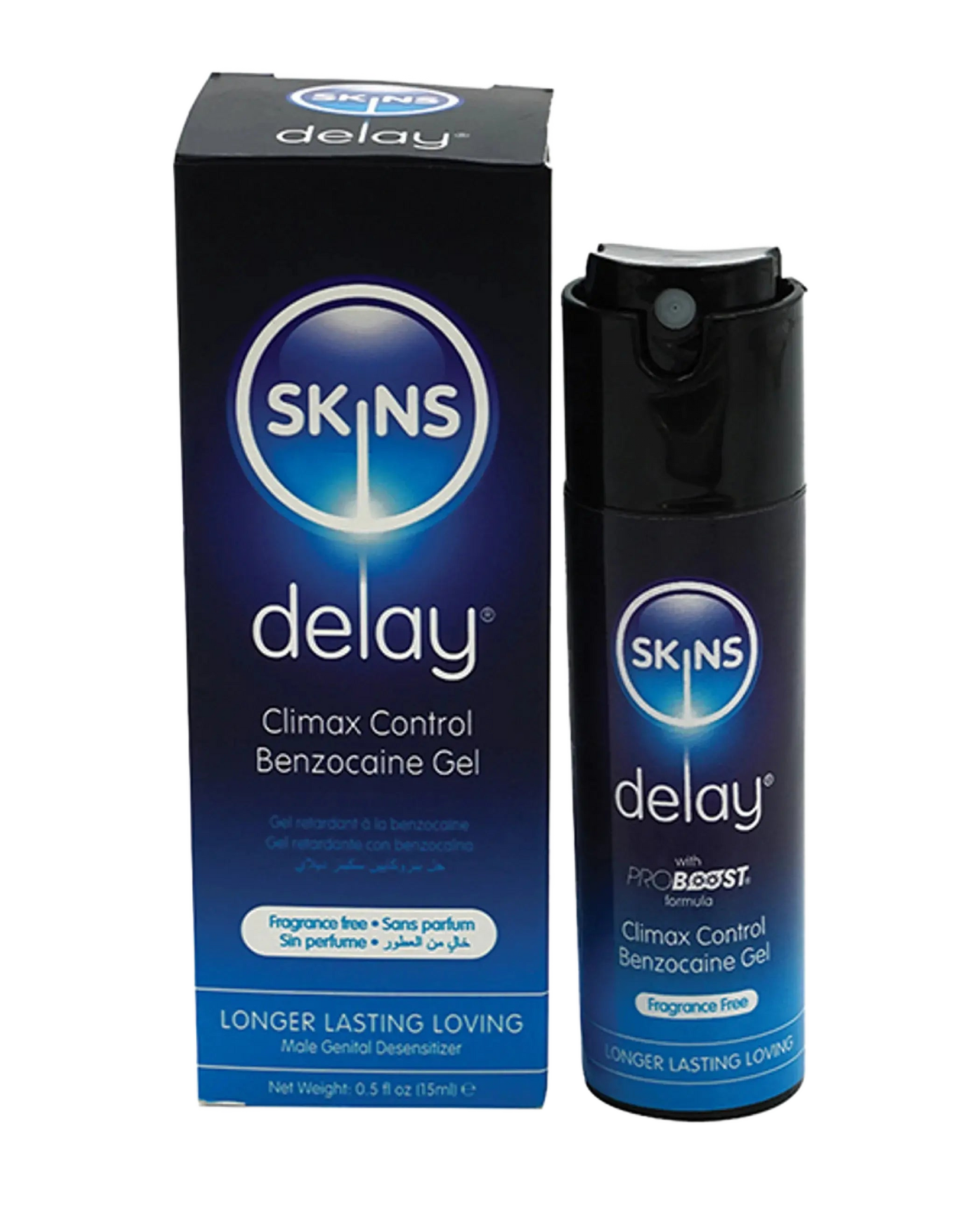 SKINS DELAY CLIMAX CONTROL BENZOCAINE GEL 15ML Creative Conceptions